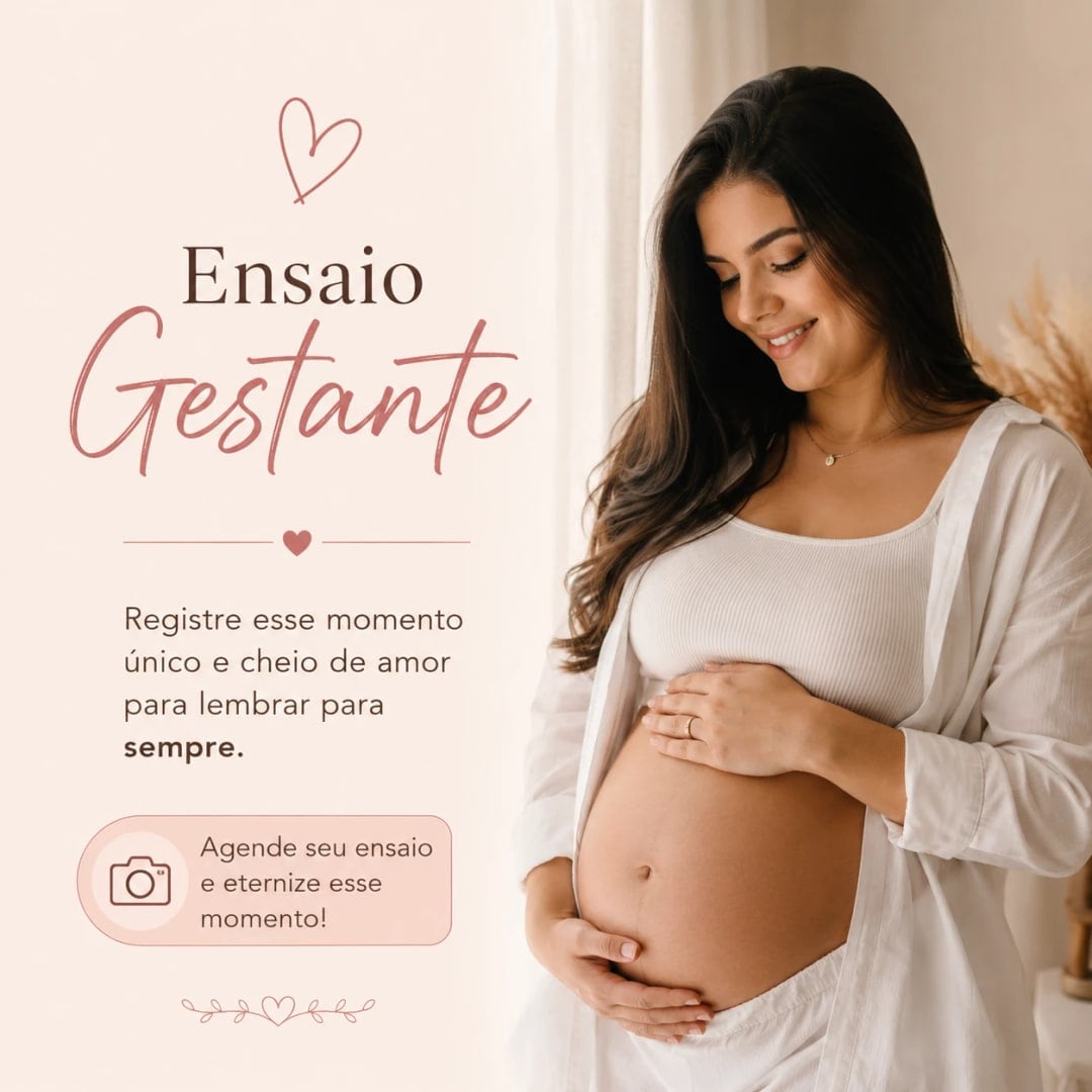 Ensaio gestante — modelo editável da categoria Gestantes, famílias, casais e infantil